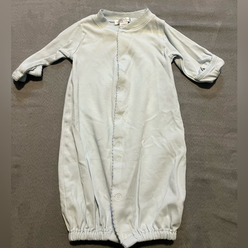 Kissy Kissy Premie Newborn Convertible Gown | light blue